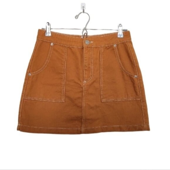 BDG Light Brown Patch Pocket A Line Mini Skirt Size Medium - Picture 1 of 10